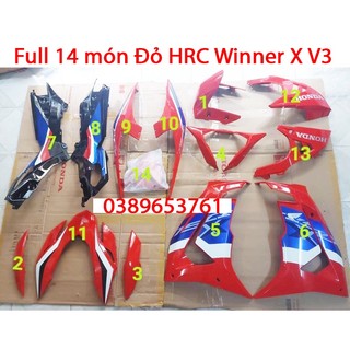 Full bộ dàn áo winner x 2022/ winner x v3 đỏ hrc