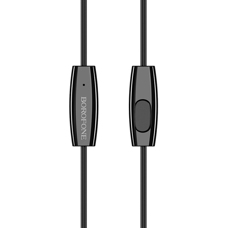 Tai nghe Borofone BM31 Đen jack  3,5mm tròn, hỗ trợ mic đàm thoại tương thích 5,5S,6,6S,6 Plus, 6S Plus, Android