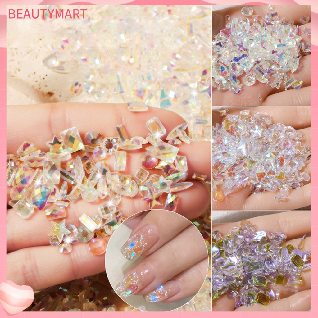1 Hộp Phụ Kiện Trang Trí Móng Tay Lấp Lánh Nhiều Màu Sắc DIY