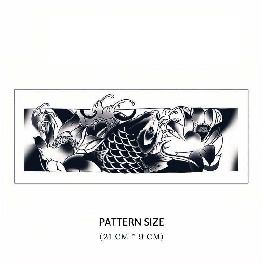 Hình Xăm Tạm Thời Vòng Tay Cá Chép Hoa Sen May Mắn Funtattoo VT13 Kéo Dài 15 Ngày Không Thấm Nước Chống Cọ Xát