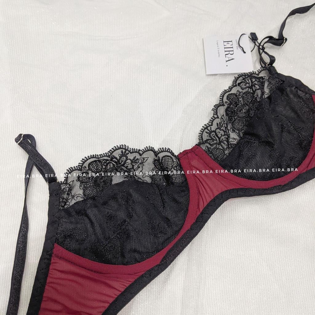 RORY- Bộ đồ lót ren pha lưới, không mút có gọng sexy [ TẶNG KÈM TẤT REN]- EIRA.BRA