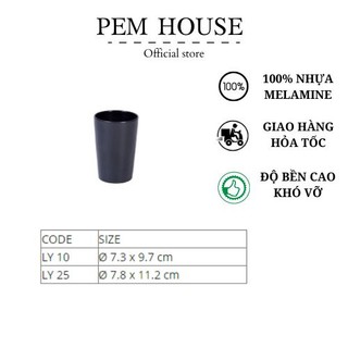 Ly Nhựa Melamine Màu Đen Nhiều Size