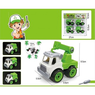 Set 4 Xe Công Trình Mô Hình Tháo Lắp Ráp