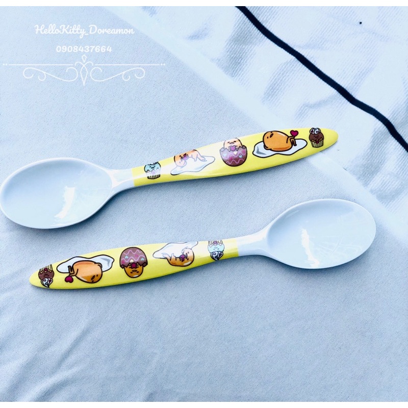 Chén Thìa tô trứng vàng melamin