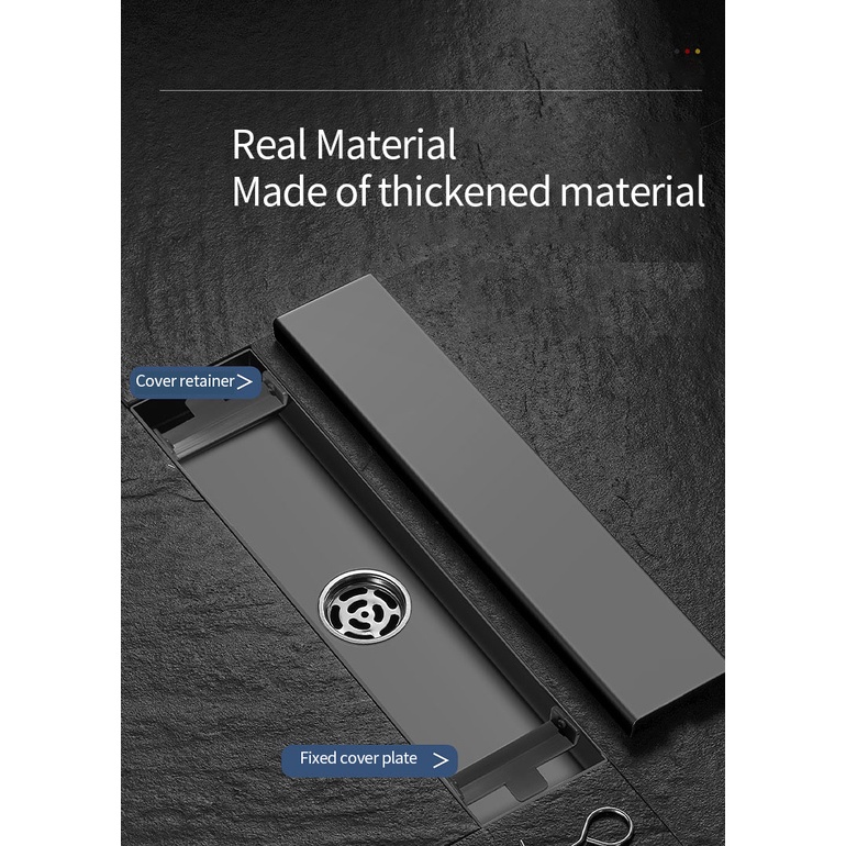 Nắp Cống Thoát Nước Sàn Nhà Tắm Hình Chữ Nhật Bằng Thép Không Gỉ Cao Cấp