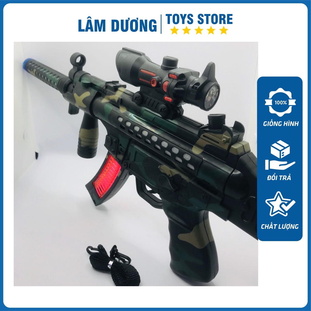 Đồ chơi súng máy chạy pin bằng nhựa phát đèn nhạc