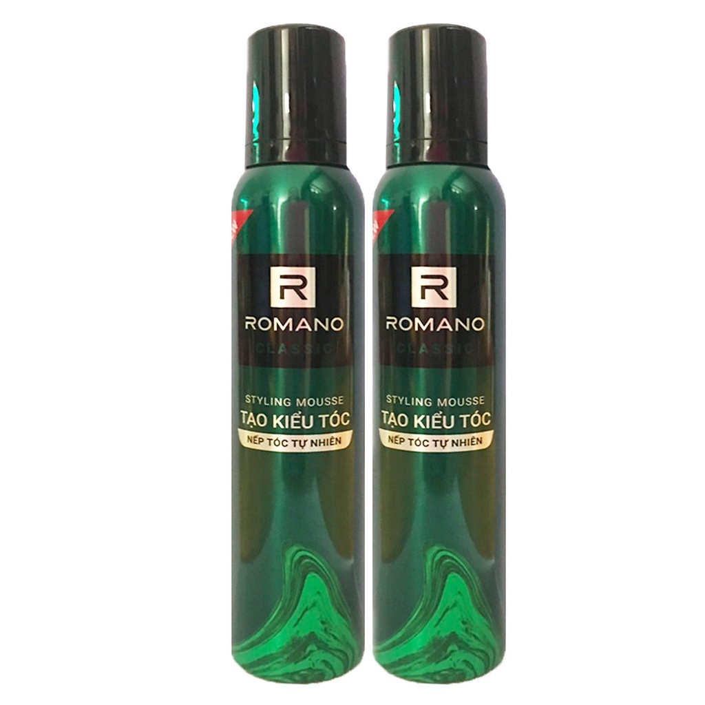 COMBO 2 Mousse tạo kiểu tóc nam Romano Classic 175g-Xịt tạo kiểu tóc , keo xịt tóc Romano