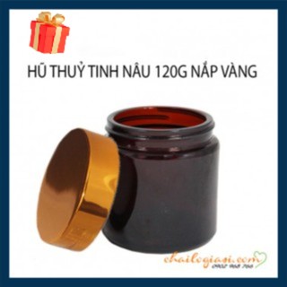 HŨ THUỶ TINH NÂU 120g NẮP VÀNG