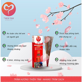  Nhang trầm hương nhang sạch hộp lớn 650 cây nhang Thiên Tâm 