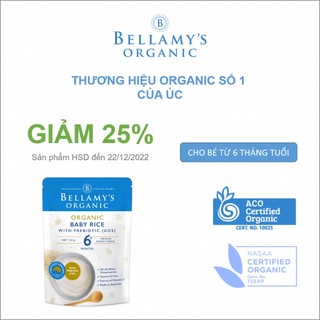 Bột Dinh Dưỡng Ăn Dặm: Gạo và Prebiotic (GOS) Bellamy's Organic