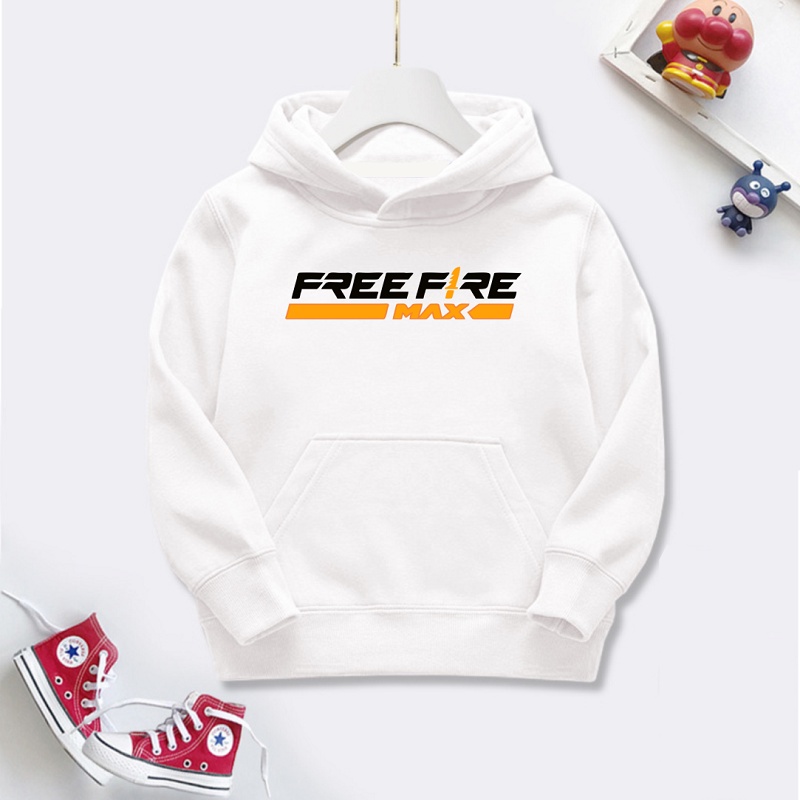 HOT Áo khoác nỉ bông chui đầu Free Fire Max màu trắng cực chất cho bé