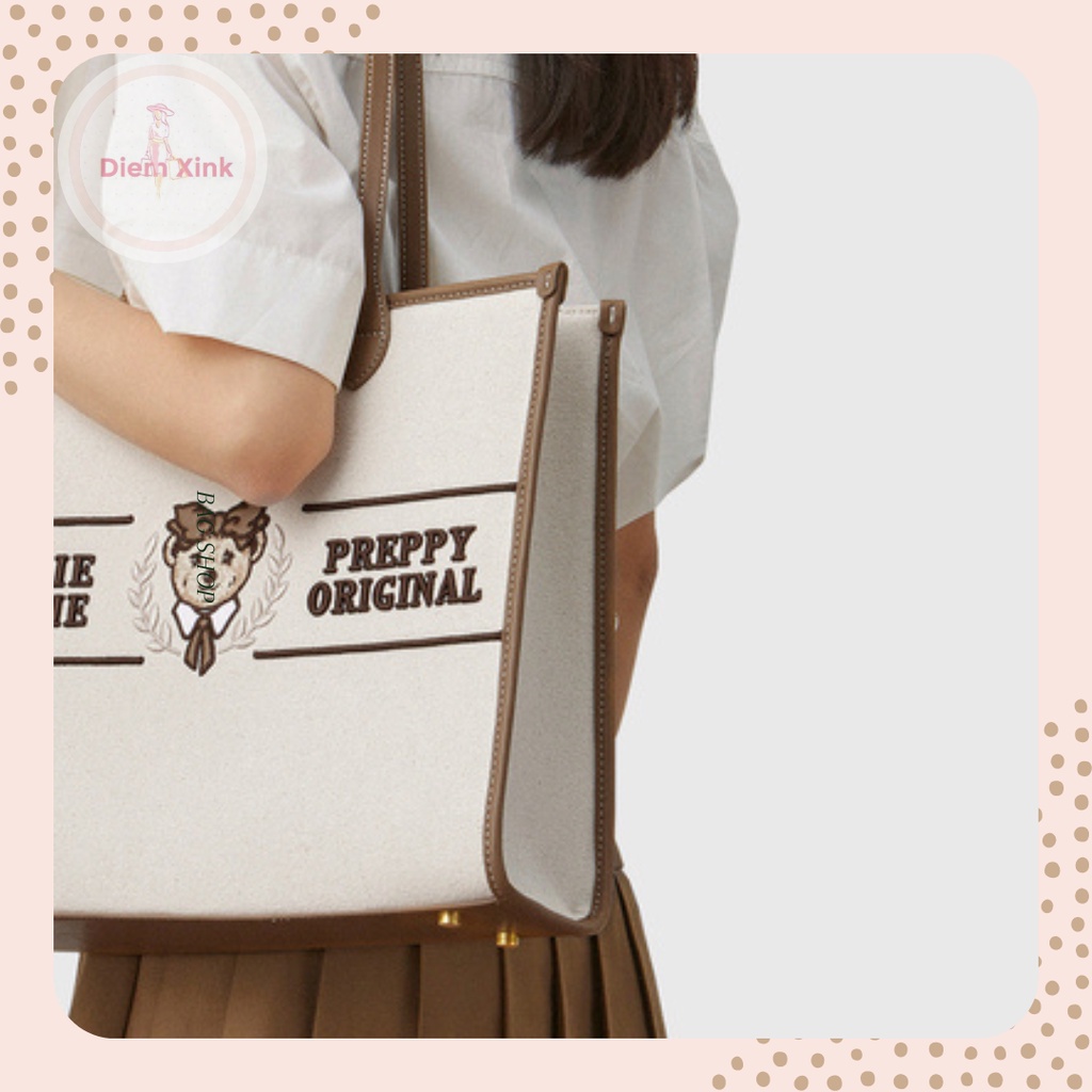 Túi Đeo Vai Nữ TWBEAR Túi ToTe Cao Cấp Đi Học Đi Làm Vải Canvas Cỡ Lớn  Quai Da Đựng Vừa LapTop Phong Cách Nữ Sinh T 45