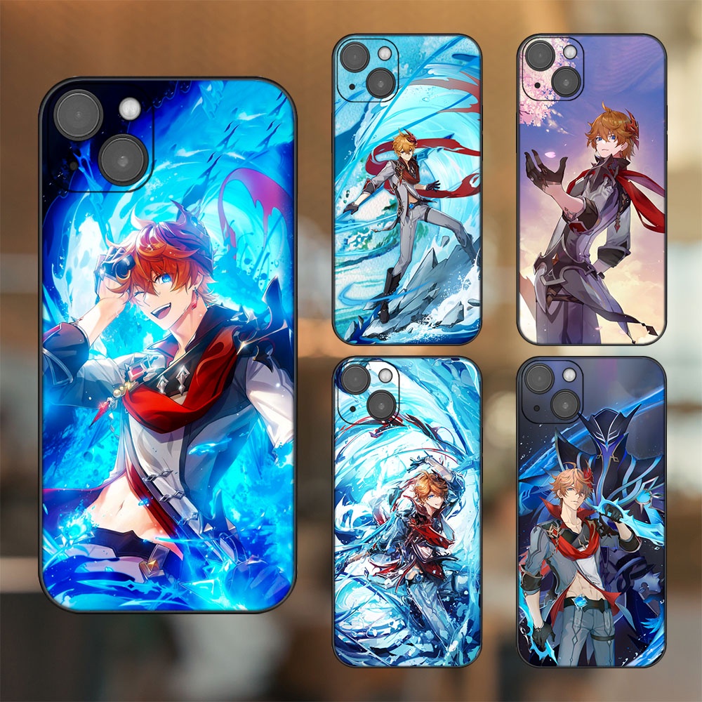 Ốp lưng iPhone 14 Plus dẻo đen cạnh vuông in hình Tartaglia Childe Genshin Impact