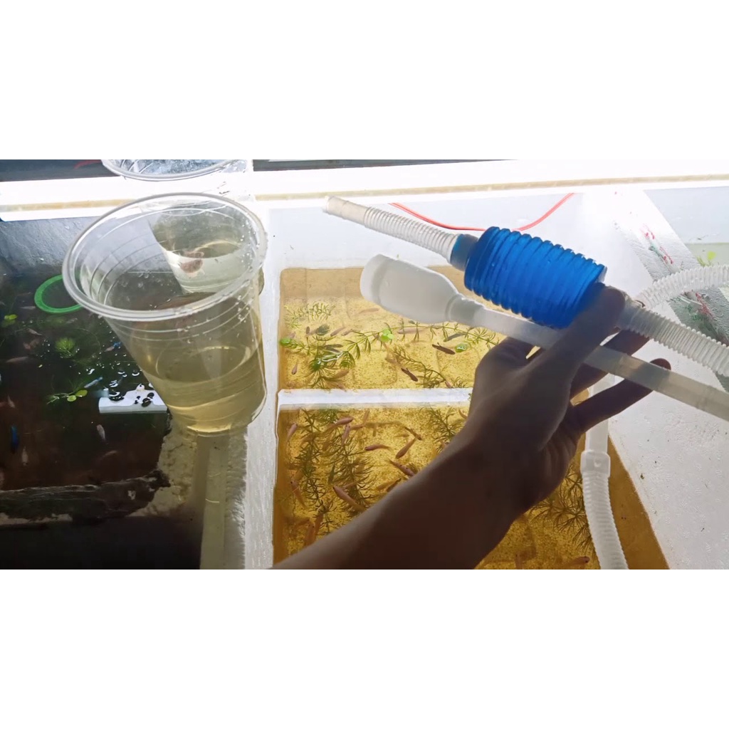 Bơm tay không van thay nước bể cá tiện lợi
