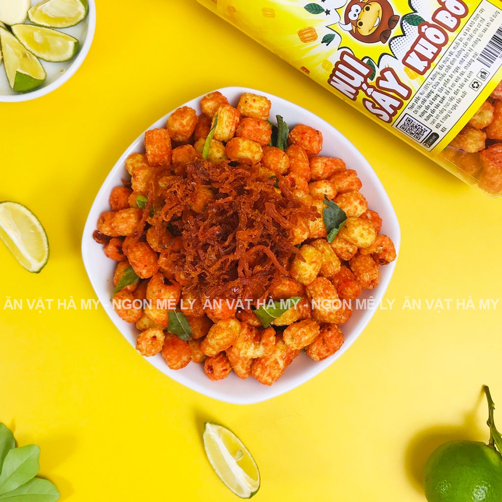 Combo 3 món đồ ăn vặt đóng hũ, combo nui lắc bò, bắp lắc bò, cơm cháy chiên mắm