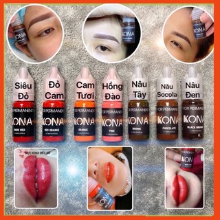 Mực phun xăm thẩm mỹ kona 10 ml - mực bám nhanh bong đậm giữ màu 95%