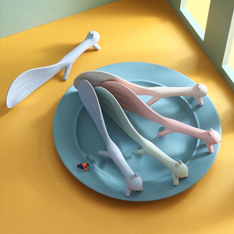 Vá múc cơm/muỗng xới cơm lúa mạch hình chú sóc xinh xắn dễ thương chống dính tốt, cứng cáp, chịu nhiệt cao khogiasi.247