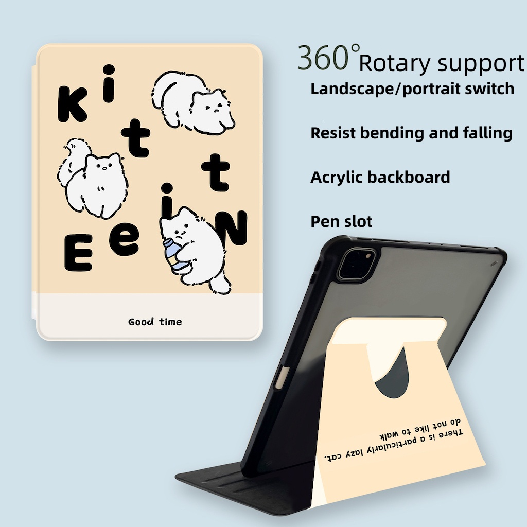 360° Bao Da Máy Tính Bảng Có Thể Xoay Cho IPad Air 5 4 3 / Pro 11 12.9 10.5 / 10.2 9.7 Inch Mini 10th 9th 8th 7th 6th 5th Giá Đỡ