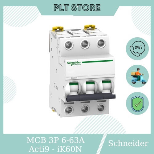 Cầu dao tự động, MCB Schneider Acti9 iK60N CB 3P, 6kA, 400V, C curve 6A - 63A