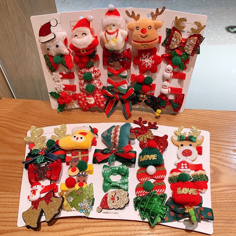 Set 5 Kẹp Tóc Noel Giáng Sinh Hình Thú Siêu Xinh 😍❤😍