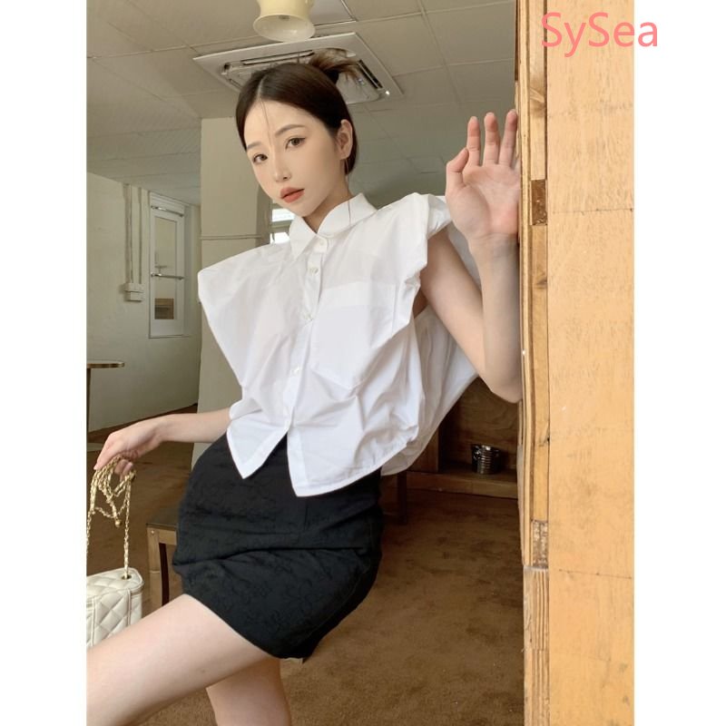 Áo Croptop Sát Nách Màu Trắng Dáng Rộng Thời Trang Mùa Hè Cho Nữ