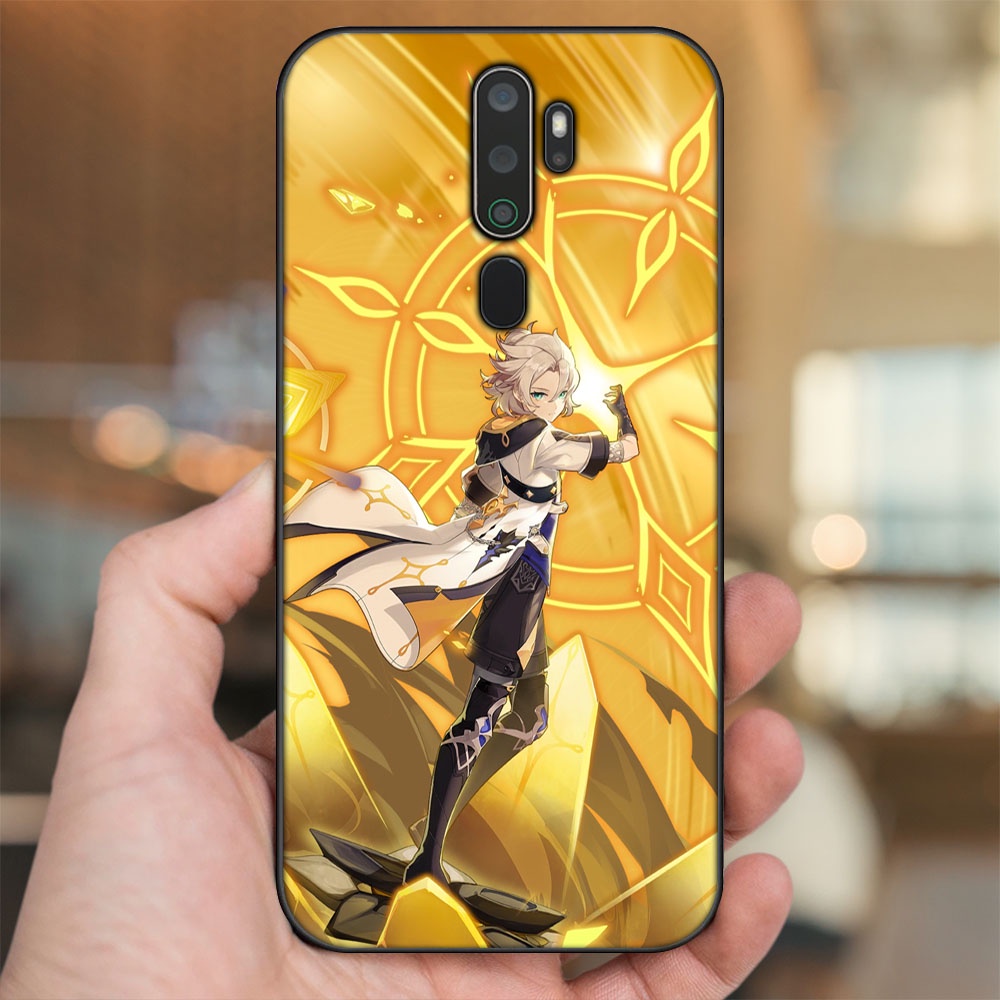 Ốp lưng Oppo A5 2020, A9 2020 viền đen in hình Albedo Genshin Impact