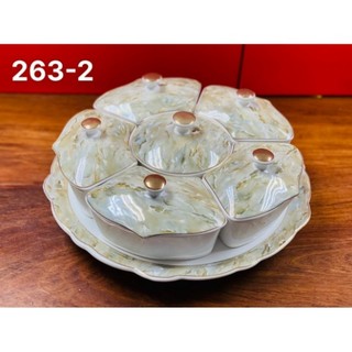Khay đựng mứt tết sứ trắng cao cấp sang trọng