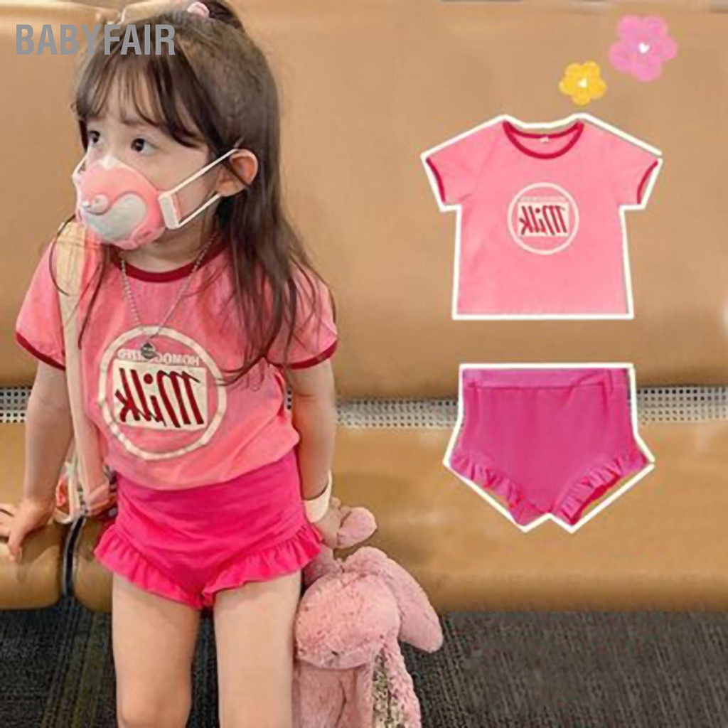 Babyfair.  Bé Gái 2 Bộ Trang Phục Cotton Thời Dễ Thương In Hình Shortsleeve Áo Ngắn Cho Mùa Hè 3 Đến 8 Tuổi trẻ Em
