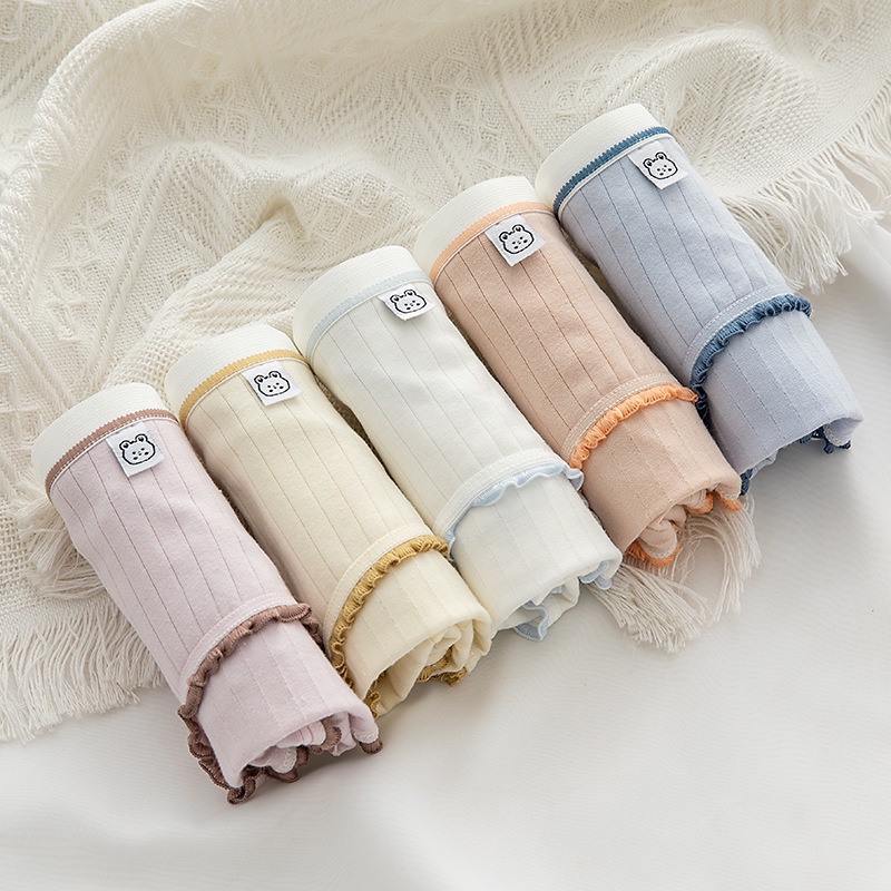 Set 5 quần lót nữ sinh cotton thun mềm nhiều màu NuciFera