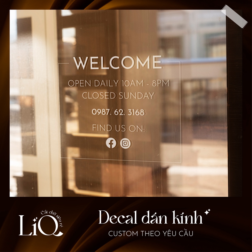 Decal dán cửa kính - Dán gương - Làm theo yêu cầu