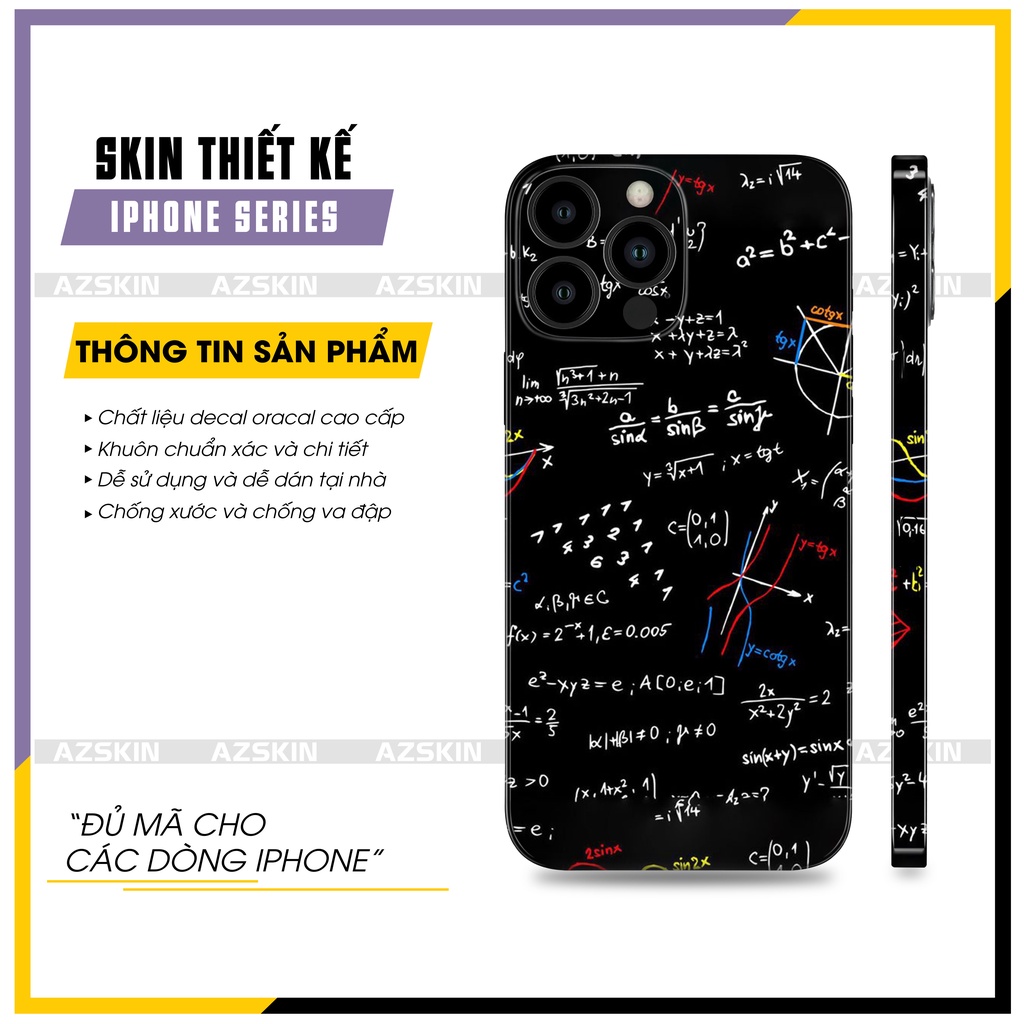 Miếng Dán Skin Hình Độc Lạ 12 Mini - 13 Pro Max |SK_IPPT185| Film Cao Cấp Chống Xước, Dán Lưng Viền, Cắt CNC, Khuôn Sẵn