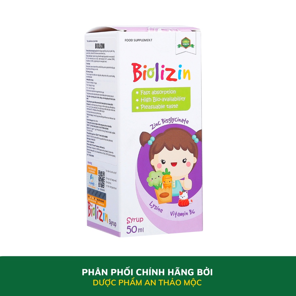 Siro Kẽm Biolizin Mediusa bổ sung lysine và vitamin b6 giúp bé ăn ngon tăng cường sức đề kháng hệ miễn dịch tự nhiên