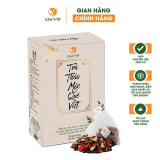 Hộp 600g (20 gói) Trà thảo mộc Quê Việt hữu cơ thanh lọc cơ thể