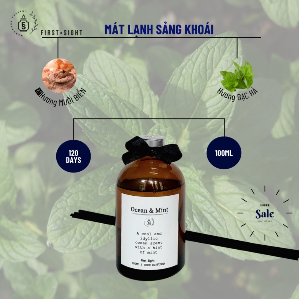 Tinh dầu thơm khuếch tán dạng chai 100ml hương tự nhiên 4 mùi hương First Sight