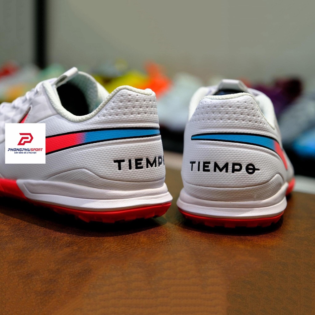 Giày Đá Bóng Tiempo Legend 8 Trắng Đỏ TF