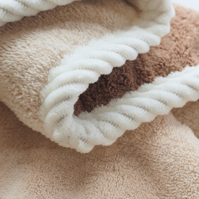 Sinmire Mũ Lông Cừu San Hô Hai Mặt Dày Dặn Hút Nước Nhanh Khô Không Xơ Vải