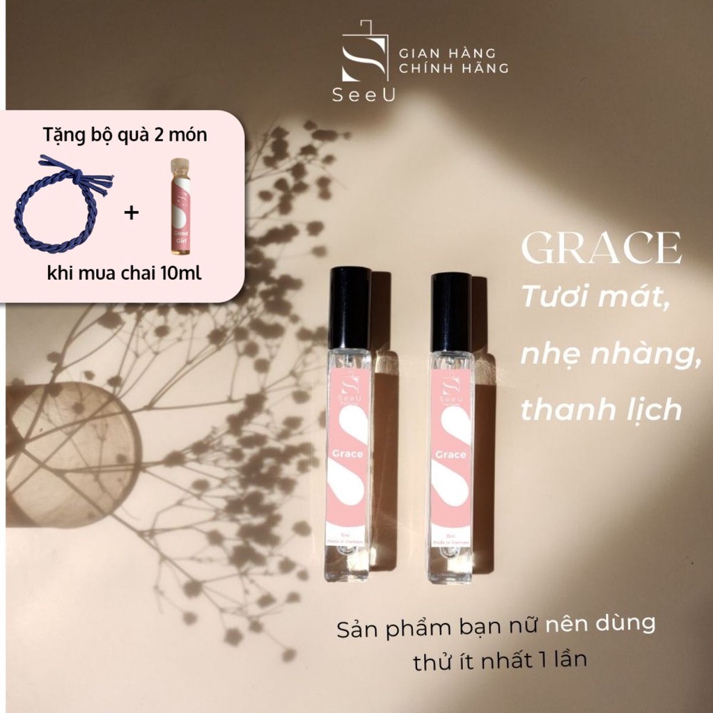 Nước hoa nữ mini SeeU Grace hương thơm tươi mát, nhẹ nhàng, thanh lịch dạng xịt chai 10ml