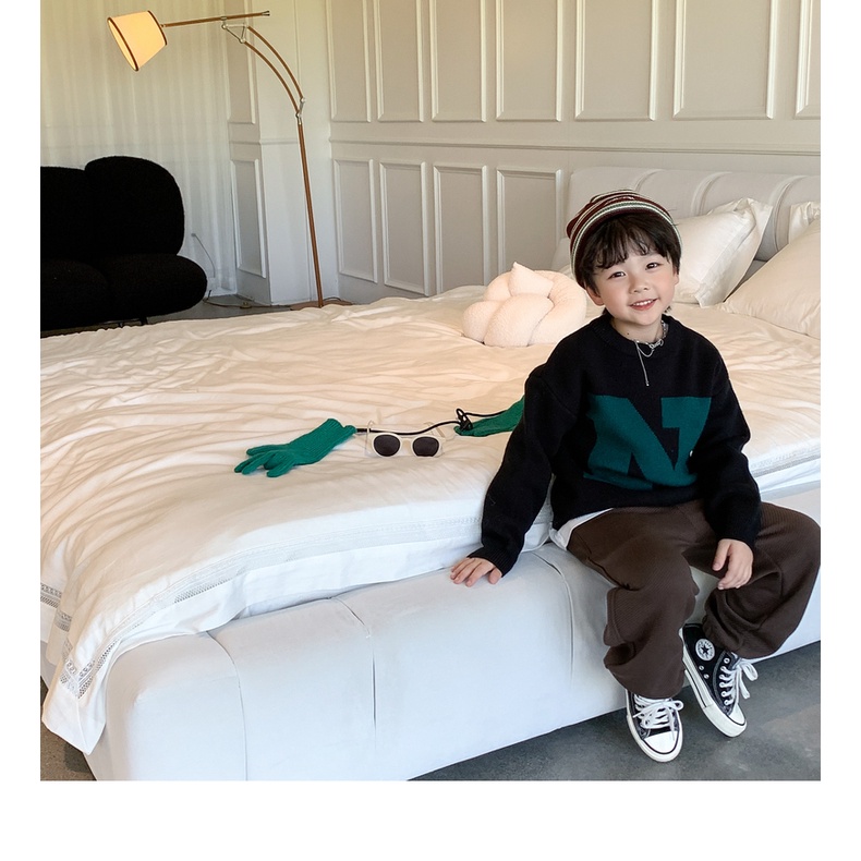 Mẫu Sweater  cho bé FamilyKids - Mẫu áo Sweater tay dài chữ N  xinh xắn siêu ấm áp cho bé vào mùa đông