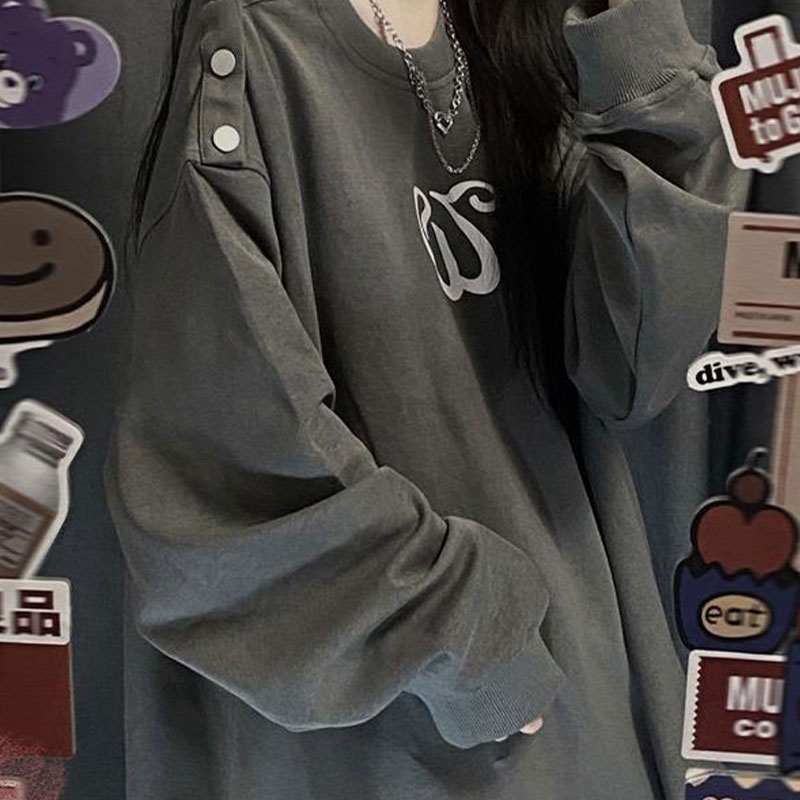 Áo sweater XINLANYASHE tay dài dáng rộng cổ điển thời trang xuân thu cho nữ