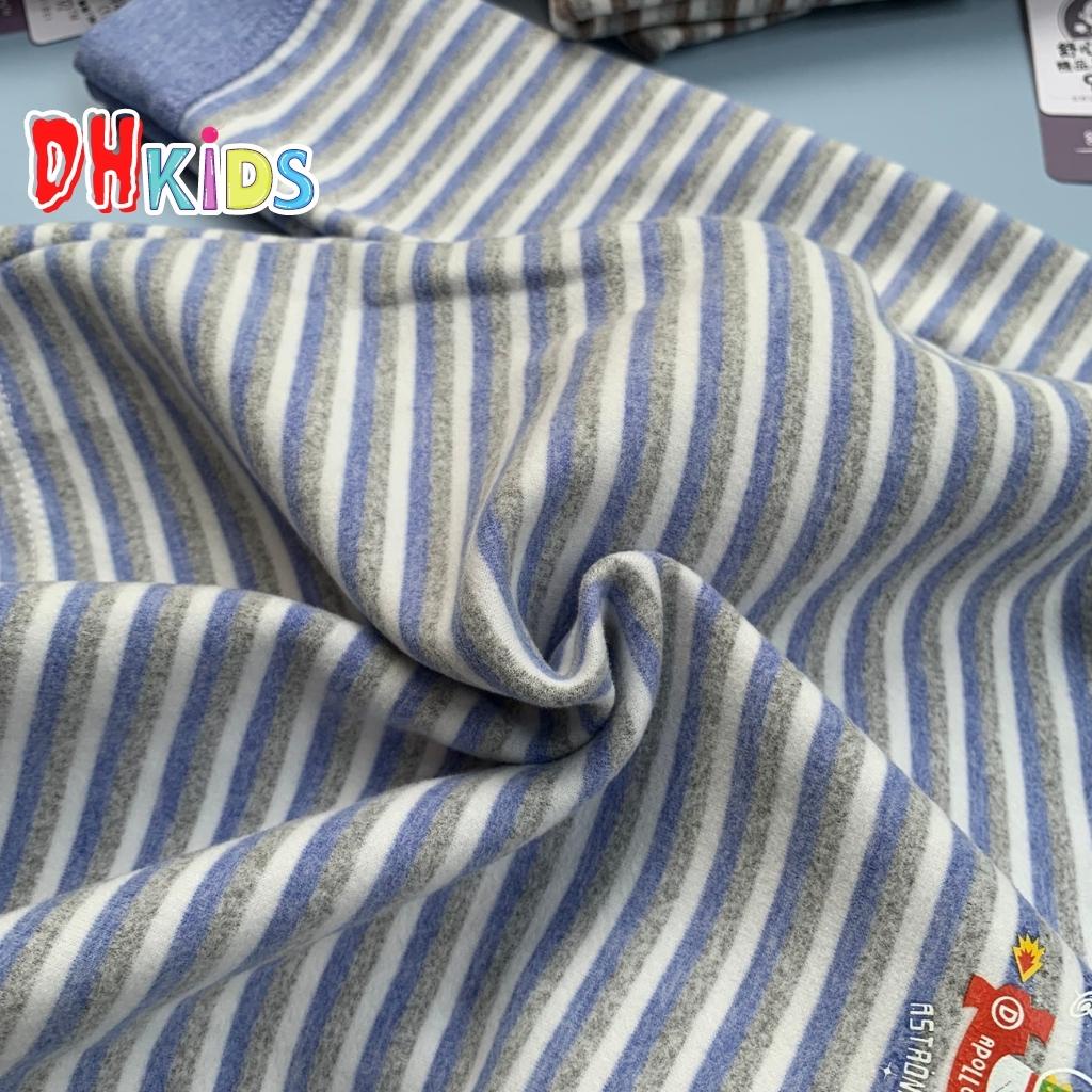 Bộ thu đông dài tay cotton nỉ dạ, bộ cotton cao cổ, cài vai size nhí cho bé từ 6 - 13Kg.