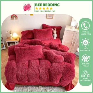 Bộ chăn ga gối nỉ lông có kèm gối trái tim set 5 món nhập khẩu cao cấp không tích điện, không ám mùi