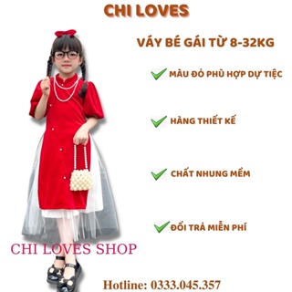 Áo dài tết cho bé gái thiết kế CHI LOVES. Áo dài cách tân cho bé gái chất