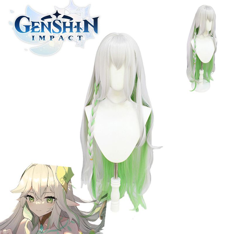 Game Genshin Impact Wig The Greater Lord Rukkhadevata Cosplay Long Hair Carnival Prop