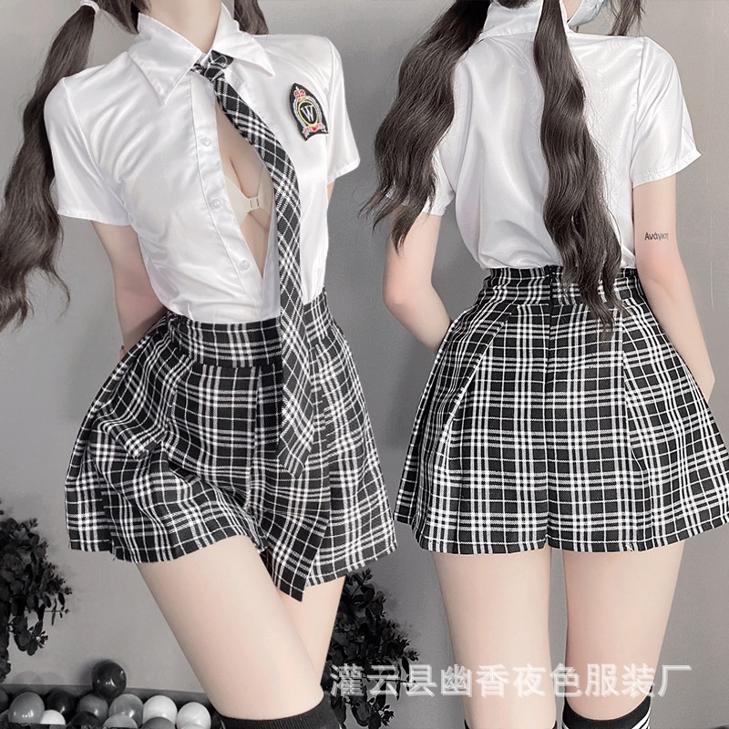Đồ ngủ cosplay đồng phục học sinh sexy cổ động(không kèm tất)