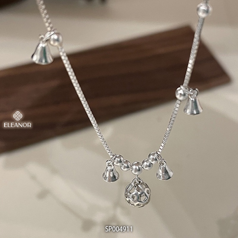 Vòng tay lắc chân nữ bạc 925 Eleanor Accessories bộ trang sức hình chuông phối bi tròn phụ kiện trang sức 4910