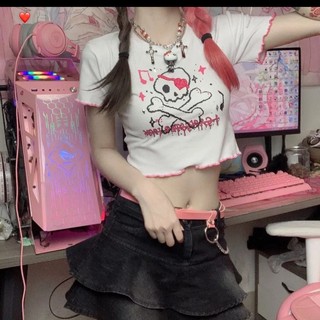 Áo croptop viền cuốn biên in họa tiết HP