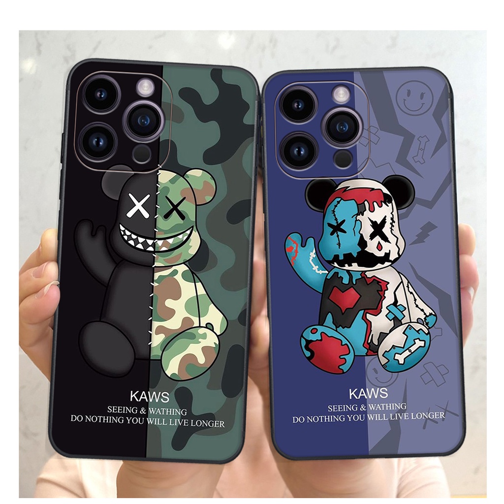 Ốp lưng iphone 14 PRO / 14 PRO MAX hình phi hành gia, Brown be@r , smile happy