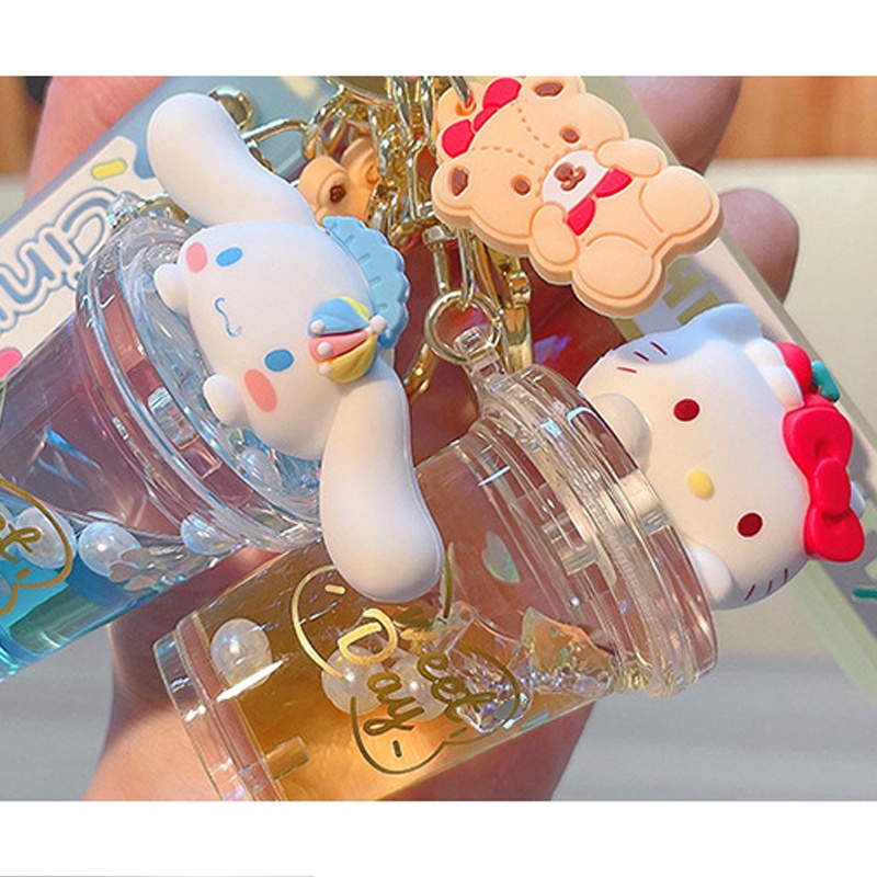 Sanrio Móc Chìa Khóa Kim Tuyến Nước Mymelody Kuromi Thời Trang Cho Cặp Đôi