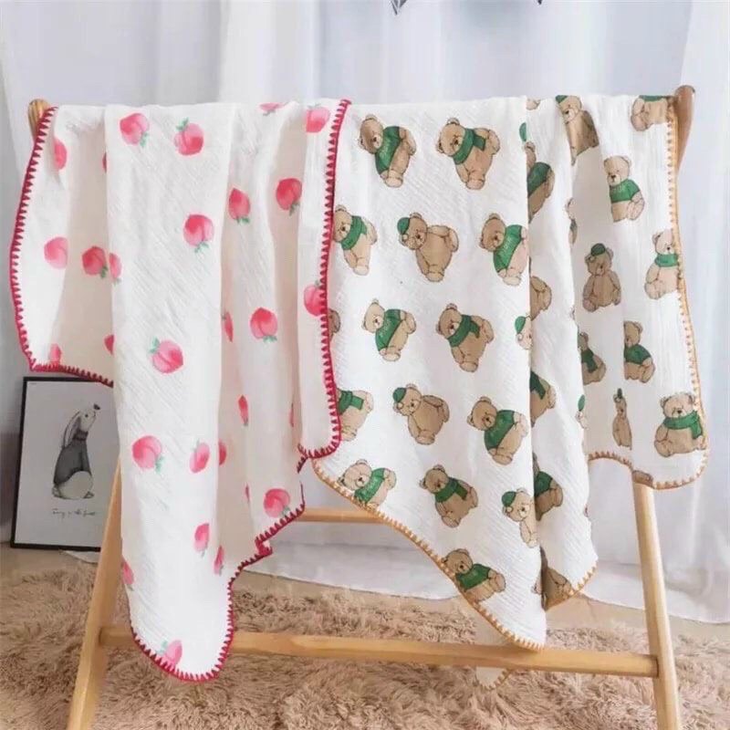 Chăn xô  Muslin  4 lớp Organic viền muslin lớp cho bé KILUTA