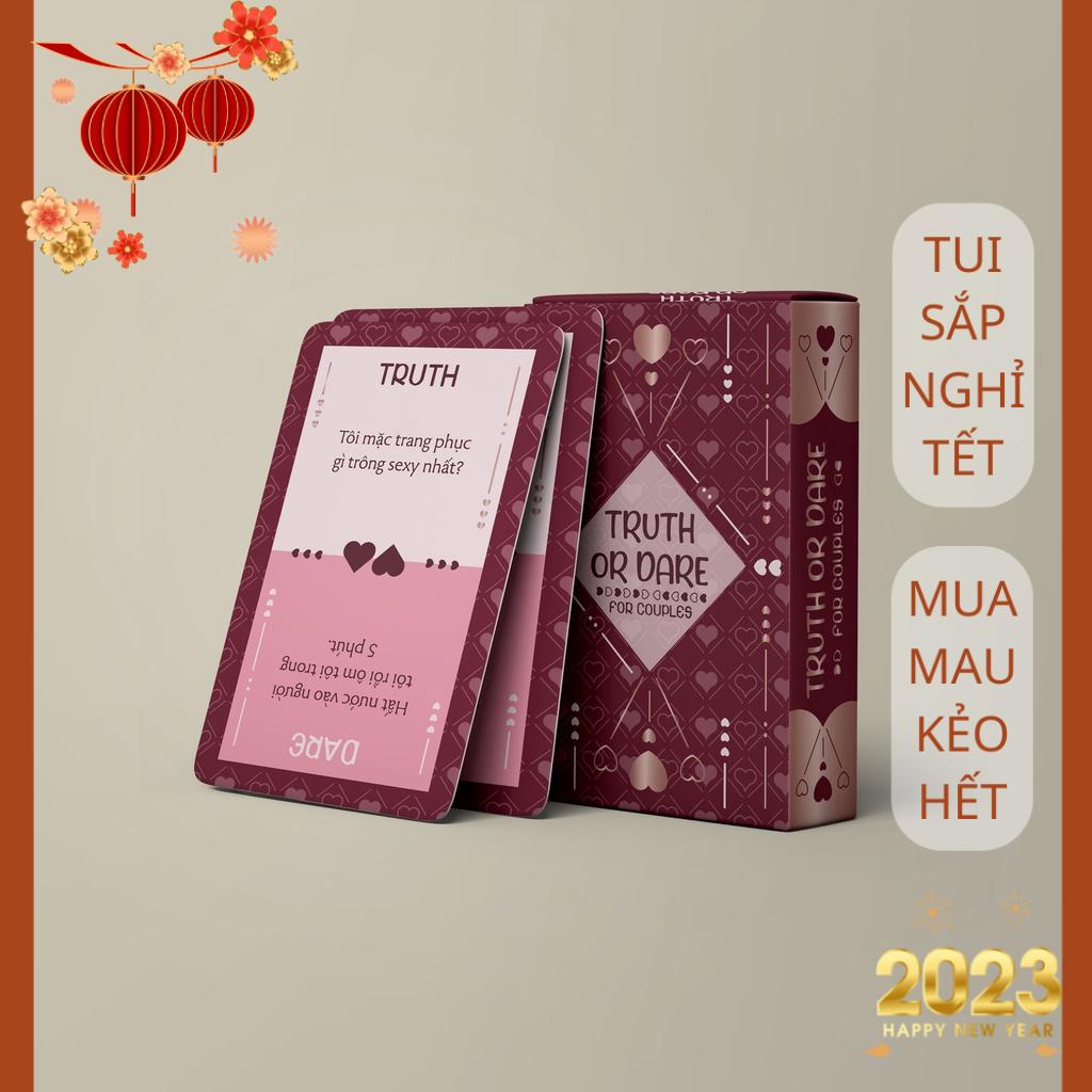 Bộ Truth Or Dare For Couple việt hóa, dành cho cặp đôi. Boardgame từ nhẹ nhàng tới sâu lắng, hiểu thêm về người mình yêu
